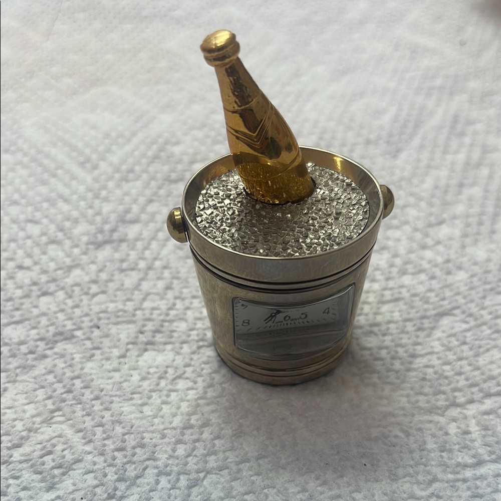 Gold and Silver Champagne Bucket Clock